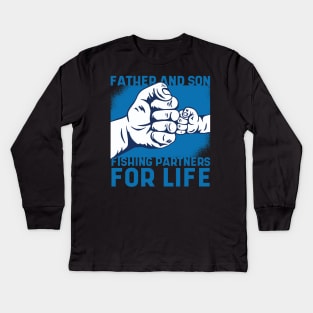 Father and son fishing partners for life Kids Long Sleeve T-Shirt